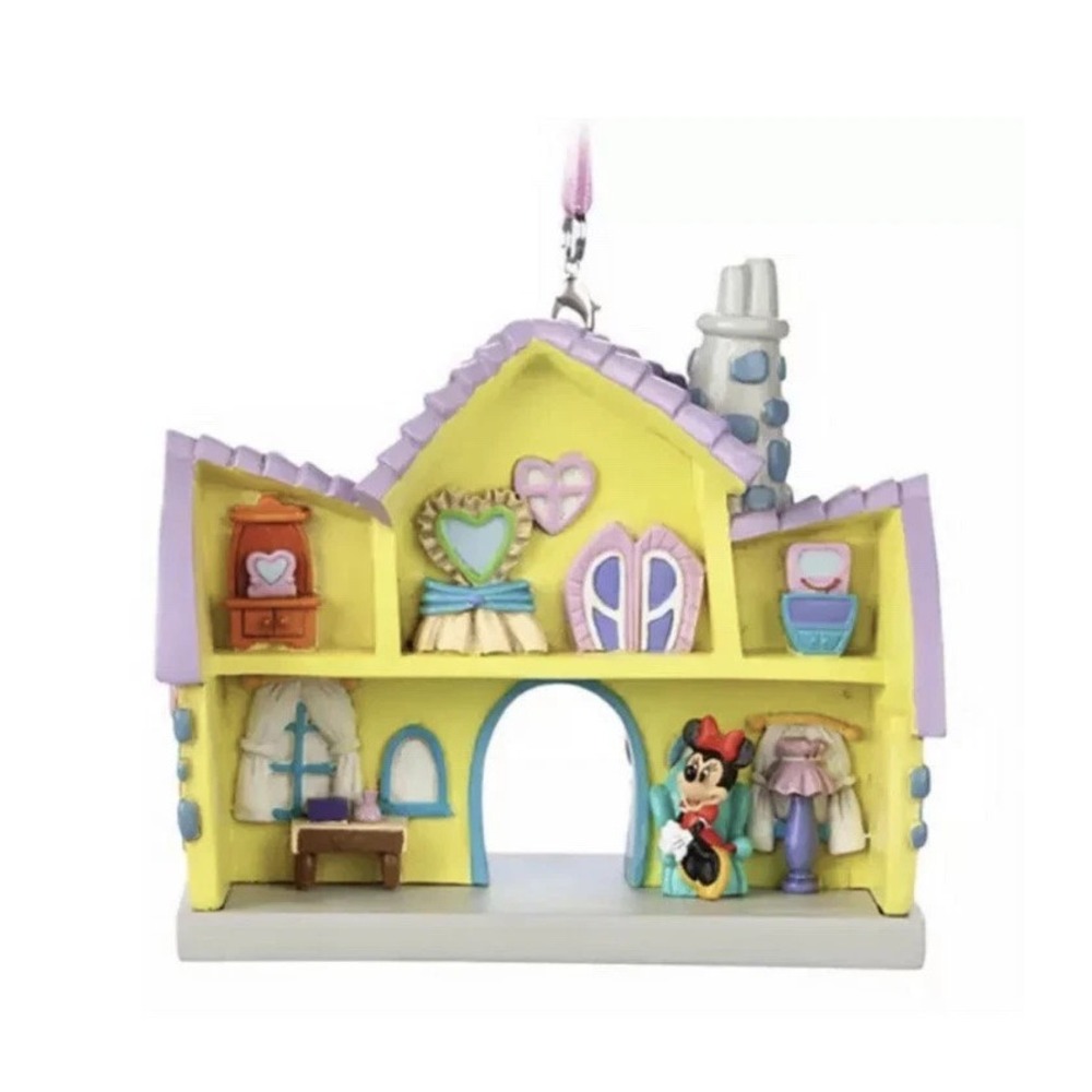 Disney Parks Minnie Mouse Toon Town Toontown House Resin Christmas Ornament